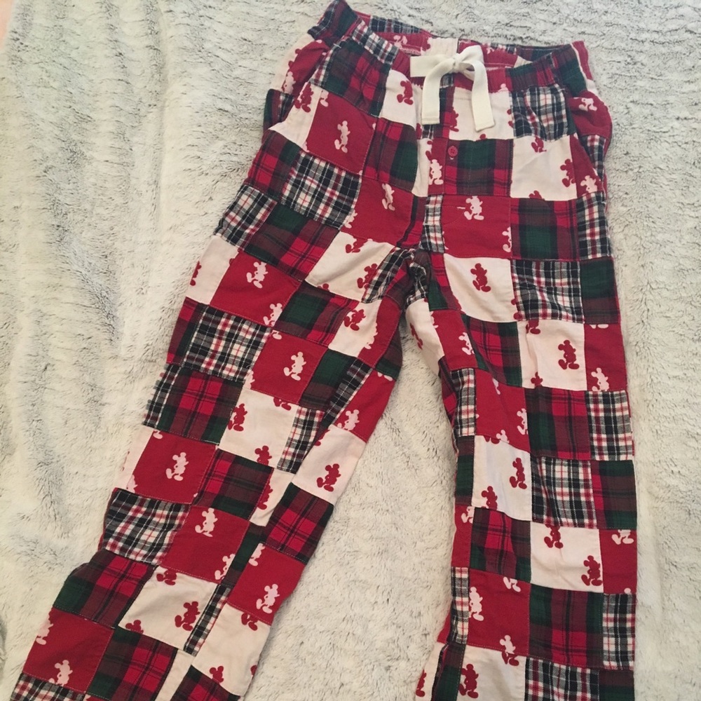 Festive Mickey Mouse Flannel Pajama Pants